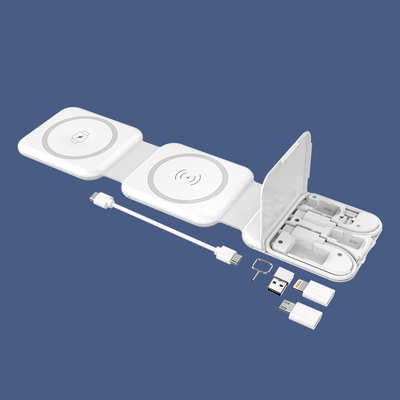 USBとマイクロライトニングSMIカードエジェクタ付きの磁気2イン1ワイヤレス充電器