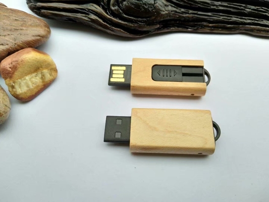 プラグ様式木USBドライブかえでの木の例色の浮彫りになるおよび印刷物のロゴ