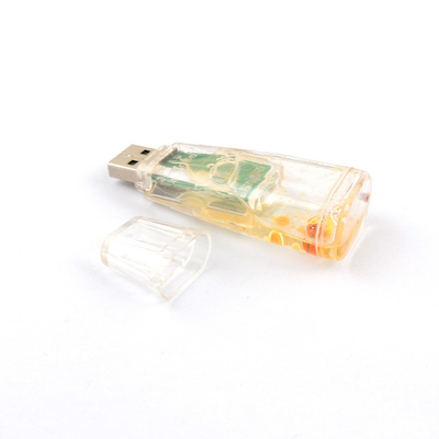 プラスチックの液体USBフラッシュドライブ 私たちのサイド プラスチックの内側 アヒル缶 カスタマイズされた