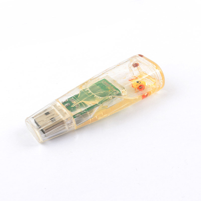 プラスチックの液体USBフラッシュドライブ 私たちのサイド プラスチックの内側 アヒル缶 カスタマイズされた