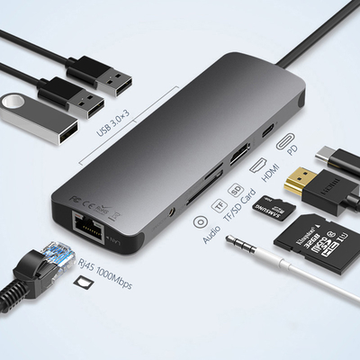 USB 3.0 ステーション Usb C ハブ スマート アダプター / メモリー カード ハブ 5Gbps データ 転送 速度