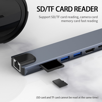スピードデータ転送 アルミニウムメモリーカードリーダー 魅力的なスタイルで高速ハブ /メモリーカードハブ