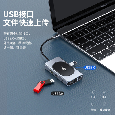 USBタイプC HUB 多機能アダプタ 9 イン 1 メモリーカードリーダー