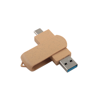 オーダーメイド 激活したベージュUSB レーザーで彫られたロゴ リサイクル素材