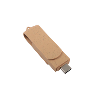 オーダーメイド 激活したベージュUSB レーザーで彫られたロゴ リサイクル素材