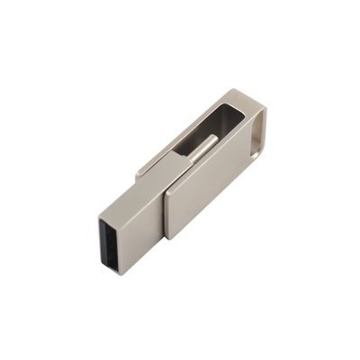 USB2.0とタイプCの彫刻と印刷ロゴを持つ防水銀金属USBフラッシュドライブ