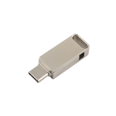 USB2.0とタイプCの彫刻と印刷ロゴを持つ防水銀金属USBフラッシュドライブ
