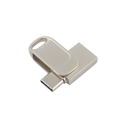 優れたレーザーロゴ シルバーメタルボディ Type C USBフラッシュドライブ USB 3.0 3.1 3.2対応
