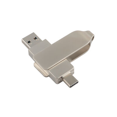 Retro Body Silver Color With TYPE C USB 128GB 256GB High Speed Usb Size 71.4*16.8*10.1mm