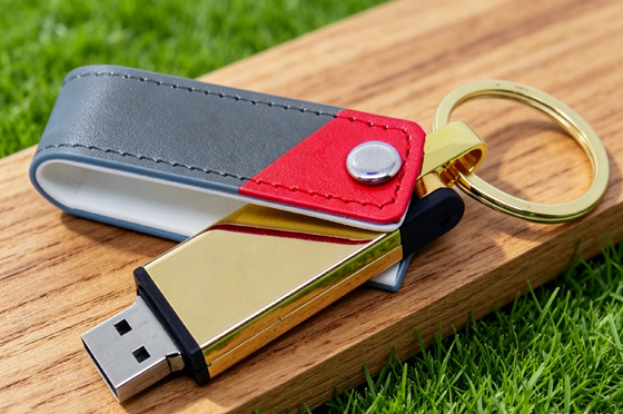 Mac OS 互換レザー USB フラッシュ ドライブ ブラック ストック カラー カスタム OEM スタイリッシュで耐久性のあるデザイン 企業ギフトに最適