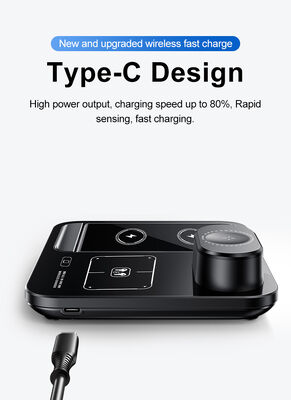 折りたたみ式デザインとマグネット吸着を備えた15W急速充電3-in-1ワイヤレス充電器