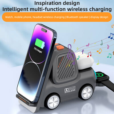 標準充電 多機能ワイヤレス充電器 USB-C入力インターフェースとカスタマイズ可能なロゴプリントまたはレーザー加工で多用途に対応
