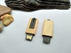 プラグ様式木USBドライブかえでの木の例色の浮彫りになるおよび印刷物のロゴ