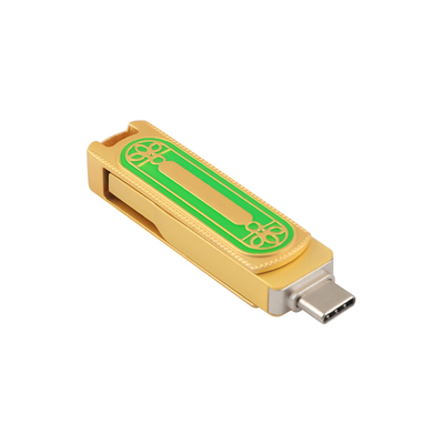 緑および金色のタイプC USB高速128GB 256GB 512GB 150MBS