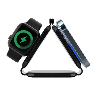 スマホの充電用の携帯型三合一磁気無線充電器 黒/白