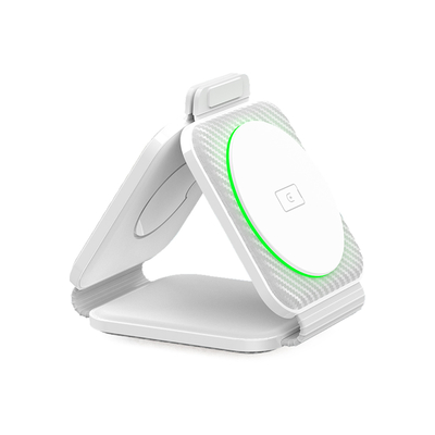 折りたたみ可能な3イン1磁気無線充電器 アブス プラスチック iPhone iWatch ほか