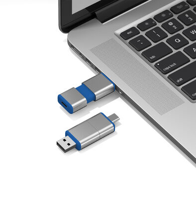 すべて合格 H2 USB + タイプ C USB フラッシュ ドライブ OEM ロゴが可能 1 つの USB ボディ