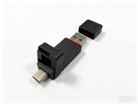 タイプ C ポートが付いているガン ブラック メタル USB フラッシュ ドライブは顧客の要求に準拠金属ボディ缶レーザー ロゴ