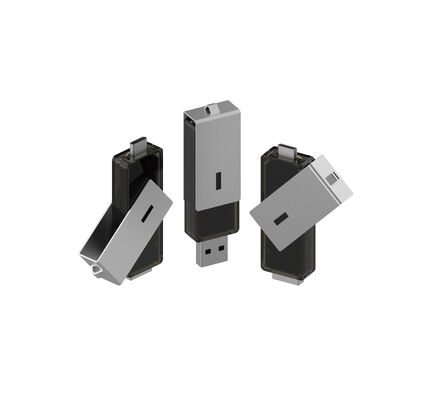 USBシルバークリップは360度回転でき、USB AとTYPE CはどちらもUSBフラッシュドライブを拡張できます。