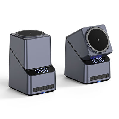 Qi対応の15W急速充電多機能ワイヤレス充電器、3W Bluetoothスピーカー内蔵